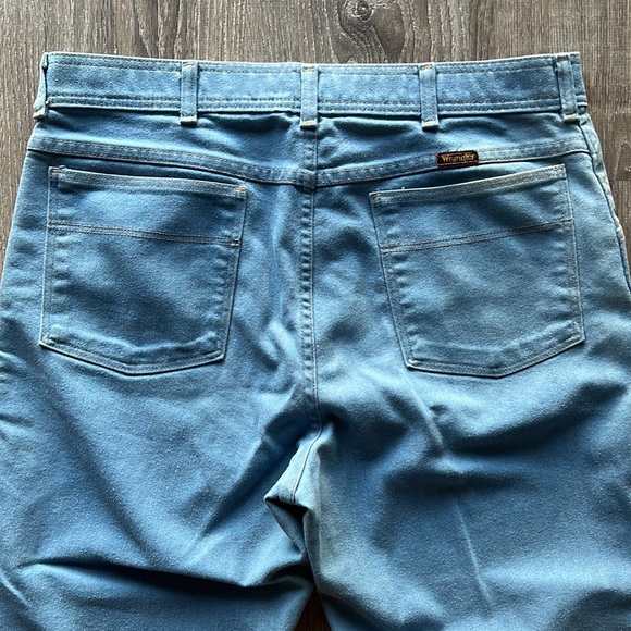 Vintage Wrangler Soft Blue Cotton Jean Pants Size 36x30 - Picture 9 of 10